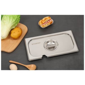 Tampa GN 1/3 Dynasteel em aço inoxidável profissionais de restauração