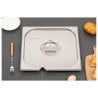 Stainless steel GN 2/3 lid for professional kitchen