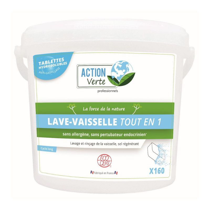 Tablettes pour Lave-Vaisselle Tout en 1 Cycle Long - 160 Tablettes de 20g | Action Verte