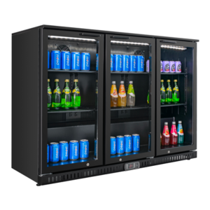 Bar Traseiro Refrigerado 328 L 3 Portas de Vidro Preto