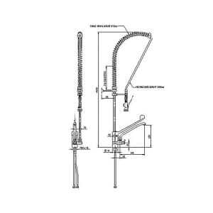 Single-Hole Faucet with Showerhead and Black Lever - Refurbished