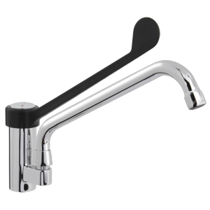 Single-hole mixer tap with plastic lever