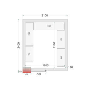 Câmara Fria Negativa TEFCOLD - 2100 x 2400: Armazenamento fresco fácil e eficaz | Fourniresto