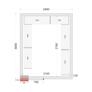 Câmara Fria Negativa TEFCOLD - 2400x3000: Isolamento ideal, dimensões adaptadas para profissionais