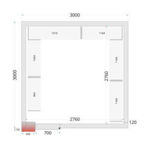 Câmara Fria Negativa TEFCOLD - 3000x3000 : Armazenamento Fácil & Econômico