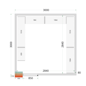 Câmara Fria Negativa TEFCOLD - 3000x3000mm | Desempenho ótimo