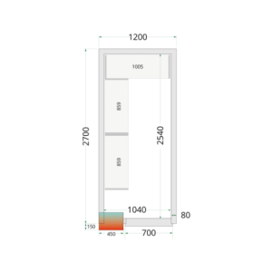 Câmara Fria Positiva 1200x2700 - Armazenamento eficiente para profissionais da cozinha