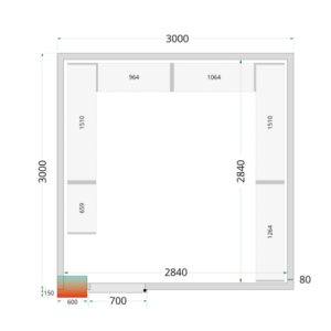 Câmara Fria Positiva - 3000 x 3000 TEFCOLD | Armazenamento profissional otimizado e eficiente