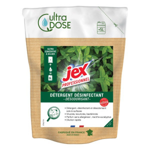 Détergent Désinfectant Ultra Dose 5 L - Menthe Eucalyptus | Jex Professionnel