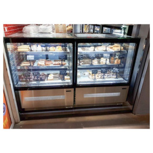 Vitrine Refrigerada Balcão 2 Portas de Vidro Pretas - 140L TEFCOLD