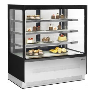 Vitrine Refrigerada Balcão 2 Portas de Vidro Preto - TEFCOLD LPD1203F/BLACK | Fourniresto