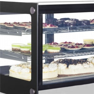 Vitrine Refrigerada Balcão 2 Portas de Vidro Preto - 88 L TEFCOLD