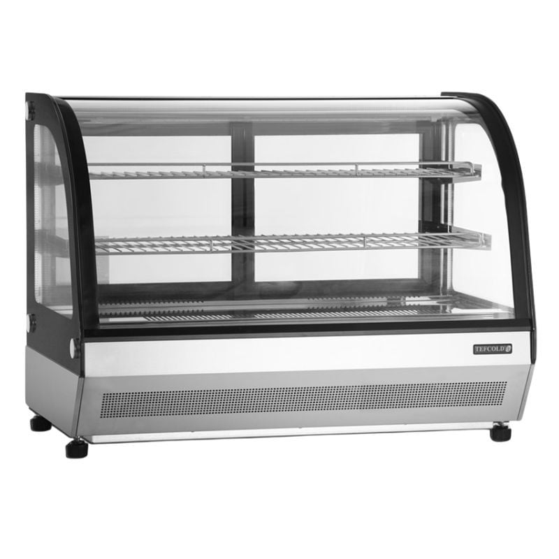 Vitrine Refrigerada Balcão 2 Portas de Vidro Preto - TEFCOLD LCT900C/BLACK