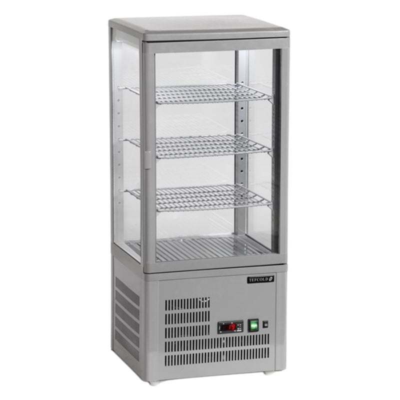 Vitrine Refrigerada Balcão Porta de Vidro Cinza 78L TEFCOLD - Equipamento profissional de qualidade