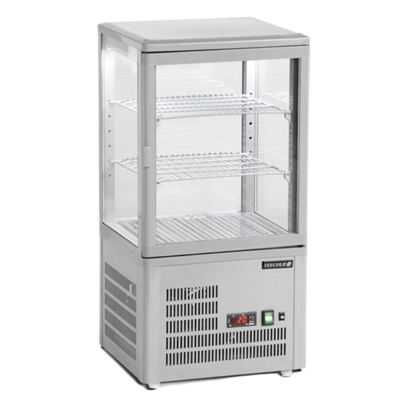 Vitrine Refrigerada Balcão Porta de Vidro Cinza - 58L TEFCOLD: Frescor e Estética para Profissionais