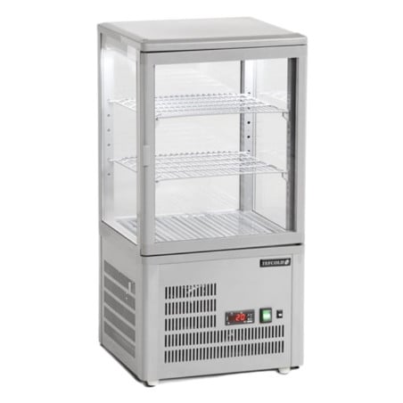 Vitrine Réfrigérée Comptoir Porte Vitrée Gris - 58L TEFCOLD: Fraîcheur et Esthétique pour Professionnels