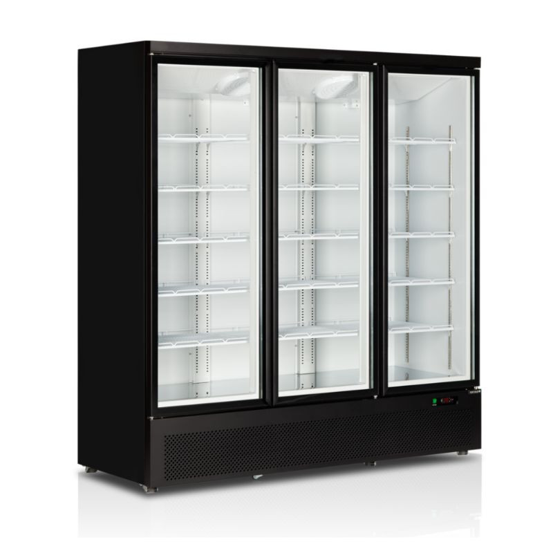 Black Freezer Display - 3 Glass Doors - 1090 L | TEFCOLD Atom Maxi