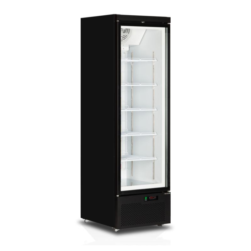 TEFCOLD Vitrine Congelador Preto - 1 Porta de Vidro - 390L: Apresentação ideal dos produtos congelados e baixo consumo de energi