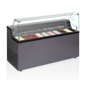 Vitrine de Sorvete com Tampa de Serviço - TEFCOLD Mirabella 9, 9 x 5 L - Capacidade ideal para seus sorvetes