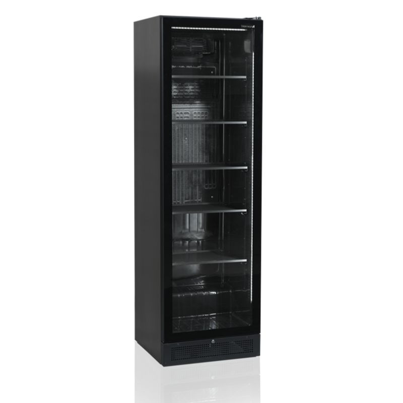 Armário Refrigerado Preto - Porta de Vidro 347L TEFCOLD: Armazenamento ideal e apresentação elegante dos seus produtos