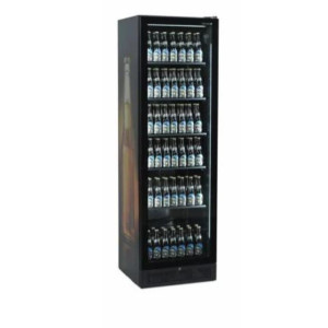 Armário Refrigerado Preto - Porta de Vidro 347L TEFCOLD: Armazenamento ideal e apresentação elegante dos seus produtos