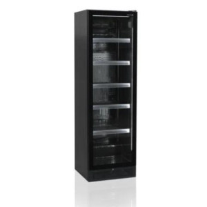 Armoire Réfrigérée Noire - Porte Vitrée 347L TEFCOLD : Stockage optimal et présentation élégante de vos produits