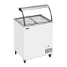 Chest Freezer with Curved Glass - 165 L TEFCOLD: Professional Ice Cream Display with Sliding Glass Lids