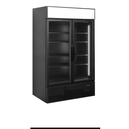 Armoire Réfrigérée Noire TEFCOLD - Canopée & 2 Portes Vitrées