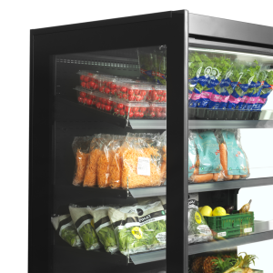 Black Supermarket Refrigerated Display Case 3 Doors 1160 L TEFCOLD - Energy Efficient & Spacious