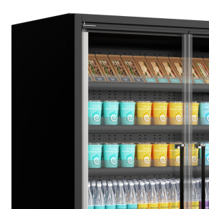 TEFCOLD Black Refrigerated Display Case 2 Doors Supermarket