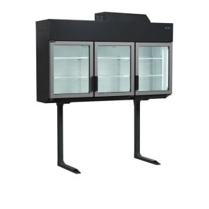 Black Cabinet Freezer 3 Doors 545 L TEFCOLD MTF185B - Tangential Ventilated Cooling