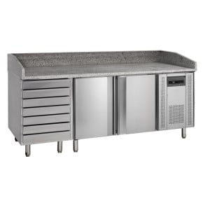 Mesa para Pizza em Inox - 2 Portas e 7 Gavetas | TEFCOLD PT1310