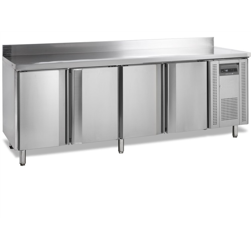 Table Refrigerada Negativa em Inox com Backsplash - 4 Portas - 460 L | TEFCOLD