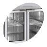 Mesa Refrigerada Positiva em Inox - 2 Portas de Vidro - GN 1/1 | TEFCOLD