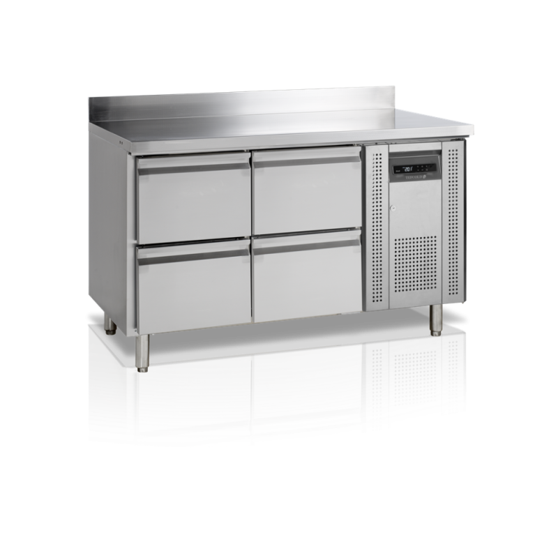 A Mesa Refrigerada Positiva com Backsplash em Inox - 4 Gavetas GN 1/1 TEFCOLD: eficiência e desempenho na cozinha profissional