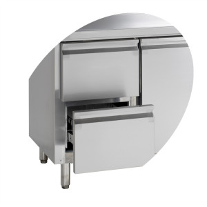 Mesa Refrigerada em Inox - 4 Portas - GN 1/1 da TEFCOLD: Conserve seus alimentos frescos com eficiência