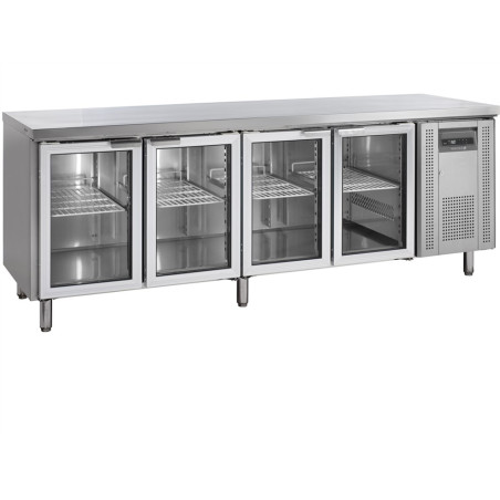 Mesa Refrigerada Inox - 4 Portas de Vidro GN 1/1 - TEFCOLD CK7410G