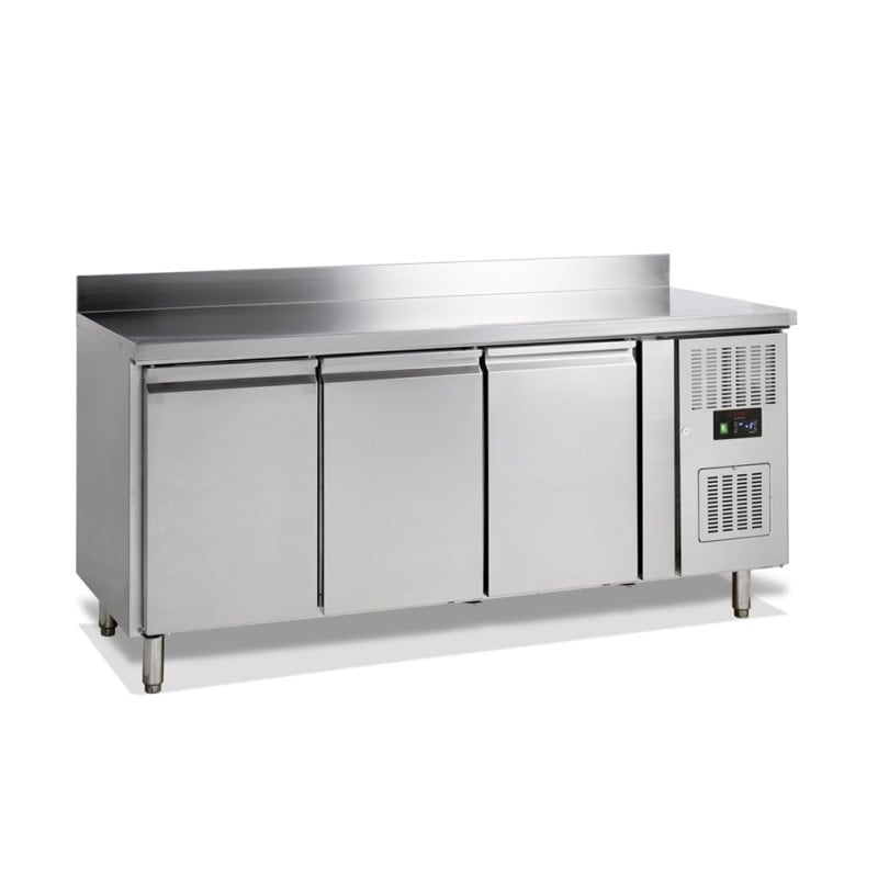 Mesa Refrigerada Positiva 3 Portas com Backsplash - TEFCOLD | 402 L, Aço Inoxidável | Fourniresto