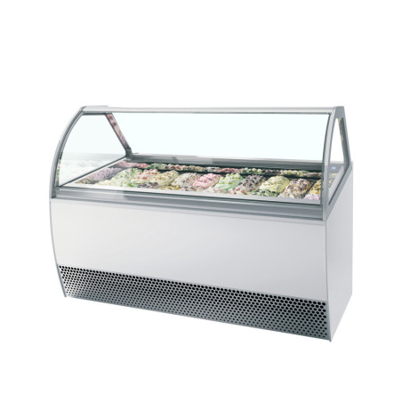 Vitrine de Vidro Ventilado Fachada Curva - 20 x 5L TEFCOLD: Destaque seus sorvetes