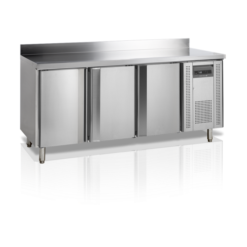 Refrigerador de balcão para lanches TEFCOLD - 345 L, 3 portas, espaldar