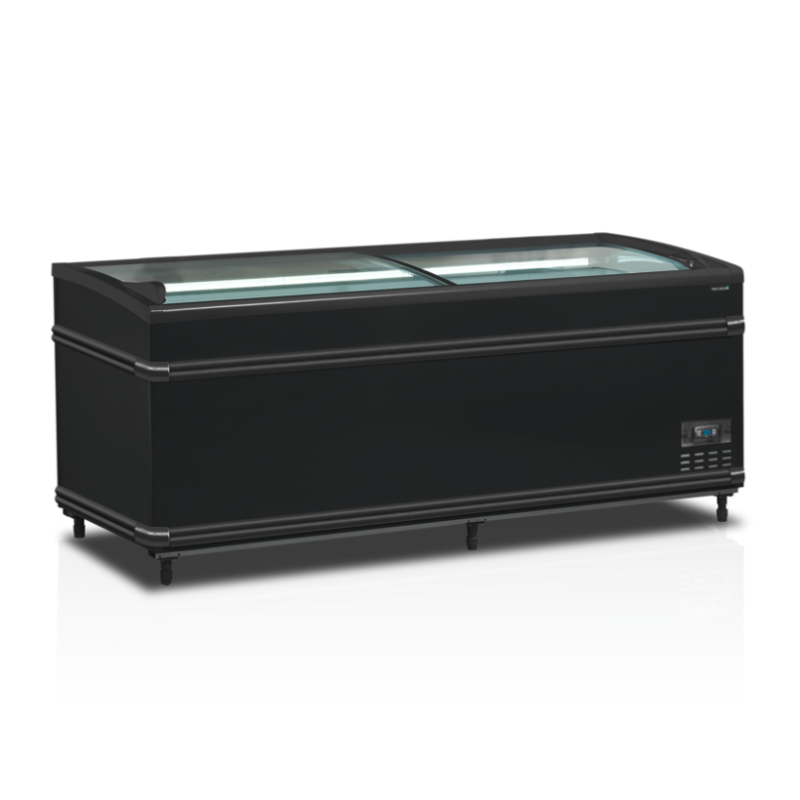 Refrigerador Congelador Tampa de Vidro Curvo - Preto - 500 L - TEFCOLD