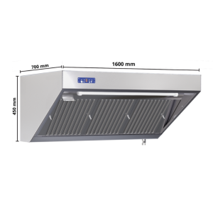 Complete Snack Hood 700 - Dynasteel: Motor, LED, Dimmer