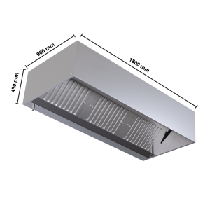 Hotte cubique professionnelle avec LED et sans moteur - Dynasteel