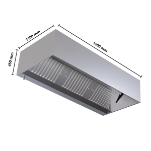 Exaustor Cubo 1100 com LED - Dynasteel - 1800mm