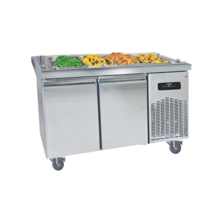 Buffet Aquecido Inox 4 Cubas Carrinho Refrigerado 2 Portas MultiGroup