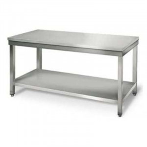 Stainless Steel Table with Shelf - D 700 mm - W 1600 mm - Refurbished