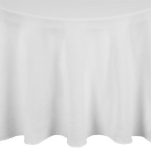 Round White Tablecloth Ø 3050 mm in Polyester Mitre Essentials - Durable quality & professional elegance