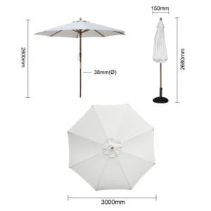 Round Grey 3m Bolero Parasol - Elegance and UV Protection
