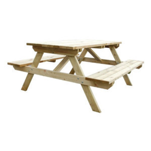 Table pique-nique bois 1,5m élégante et robuste