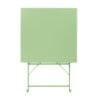 Folding square table Bolero light green 600 mm steel